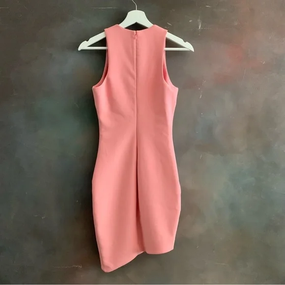 Elizabeth & James Rosa Bodycon Dress V-neck Sleeveless Asymmetric Size 0 Peach - Picture 8 of 12